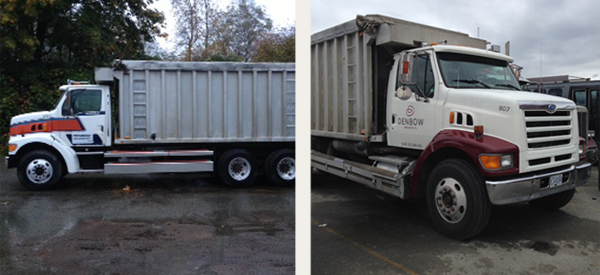 Truck #807 before and after new paint and decals!