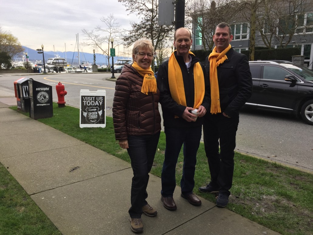 Margaret Dunn, Joe Neels and Steve Heppel serving egg sandwiches In Vancouver  | March 11, 2016